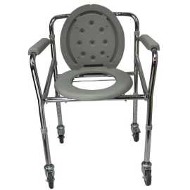 凯洋坐便椅，KY696 带轮子带便桶，八档高低可调洗澡坐厕椅