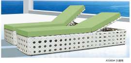 游泳池躺椅 户外沙滩椅躺床 可调动高度藤躺椅 阳台休闲躺床