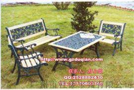 铸铁钢木公园椅 组合 件套 铸铁 花园 阳台 庭院 沙滩 广场 户外家具