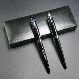 忆涵黑色金属宝珠笔 商务签字笔 男女0.5水笔芯礼品签名水笔定制