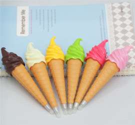 创意冰淇淋造型圆珠笔 ，仿真食品甜筒笔， 广告促销笔定制