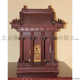 北京佛龛厂家供应红花梨木精品台式屋顶佛龛
