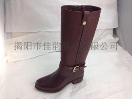 2015新款雨鞋厂家供应女款时尚高筒时装雨靴