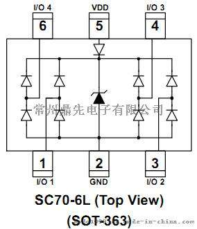 AZC199-04S 低电容ESD防雷管/ESD静电保护管 AZC199-04 SOT23-6