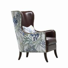 美若婳家具s34美式简约现代高端定制家具客厅实木皮布组合单人沙发休闲椅