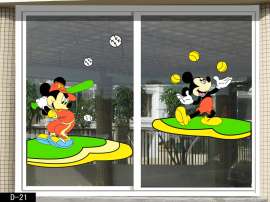 质量好的幼儿园窗贴卡通双面/广州彩趣窗艺