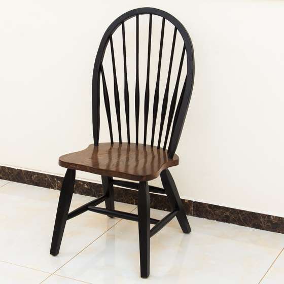 主题餐厅孔雀椅 实木做旧风格 现代美式靠背餐椅 洽谈休闲椅 可定制