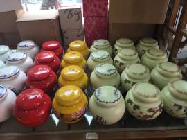 陶瓷高档茶叶罐定制批发市场 瓷罐套装LOGO定做