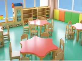 幼儿园橡木桌椅 防火板书柜书包架鞋柜玩具柜