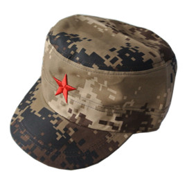 小海军儿童军品红五角星军帽刺绣荒漠迷彩平顶帽男女款