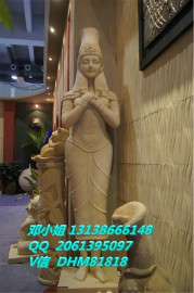 合肥仿砂岩泰式女性雕塑别墅小区砂岩泰国女人跪地手托盘摆设定做