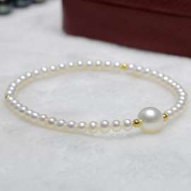 淡水珍珠手链3-4mm+8-9mm时尚女款手链