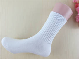 纯色男士中筒袜素色简约纯棉袜 休闲学生袜运动 条纹学生袜