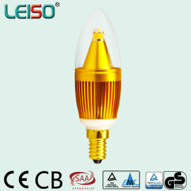 LEISO蜡烛灯金色圆头首创SCOB， 5W 可定制 ，可调光 E14/E15