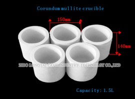 耐高温氧化铝莫来石刚玉坩埚尺寸可定制