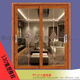 广东品牌门窗厂家直销铝合金门，重型推拉门YT-212黄花梨