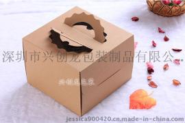 深圳  专业蛋糕盒生产商 6 寸  高档牛皮盒
