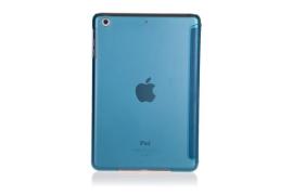 厂家直销苹果IPAD MINI三折高档PC蓝色保护皮套