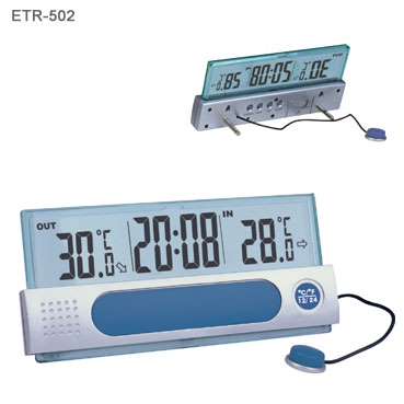 透屏数显室内外湿度计电子钟（ETR-502）