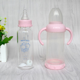 苹果熊奶瓶厂家 供应新生儿标口婴儿奶瓶 200ML宝宝防爆玻璃奶瓶批发