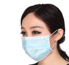 一次性三层无纺布防护防尘防霾防流感纯色透气耳挂口罩定制批发