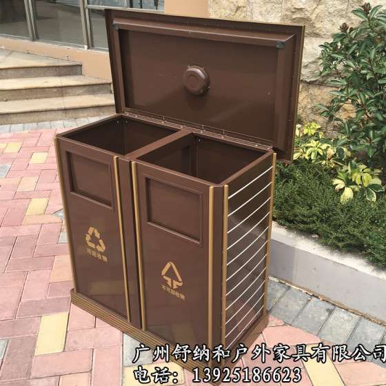 上海别墅垃圾桶定制|时尚简约户外铸铝垃圾桶