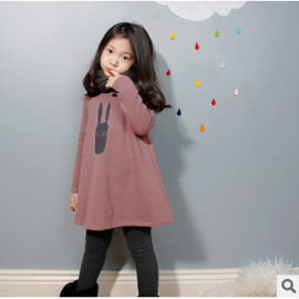2015春季童装新款中小女童韩版印花卡通印花套头打底卫衣棉 83504