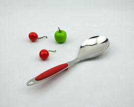 不锈钢3厘大头红硅胶柄铲勺七件套/烹饪勺铲/不锈钢厨具，餐具