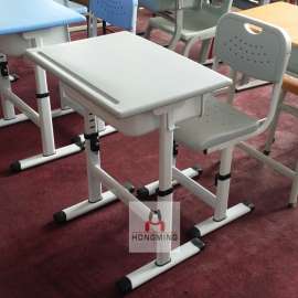 中空台面中空胶板可升降塑料课桌椅 高档可调节升降学生课桌椅