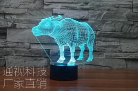 深圳厂家供应LED牛视觉立体灯生日礼物 酒巴家居装饰3D立体灯