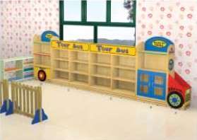 幼儿玩具柜，巴士造型玩具柜
