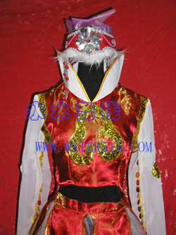 红金短装女蒙古裙 (10035)