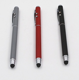 激光手电、LED白光、触控手写四合一触控广告金属圆珠笔 礼品笔