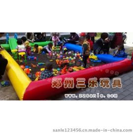 湖南儿童充气沙滩池，彩色玩沙气垫床价格