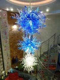 玻璃管灯饰蓝色吊灯艺术chihuly风格