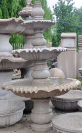 黄锈石喷泉水钵、黄金麻水钵喷泉、花岗岩石雕喷泉