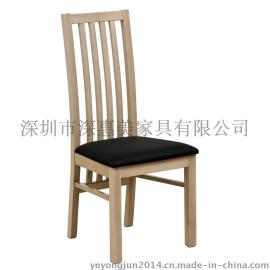火爆新款咖啡厅实木餐椅欧式复古实木餐椅酒店西餐厅单人皮椅子简约软包靠背餐椅