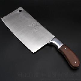 好太太99013Cr13不锈钢家用厨刀 进口木柄砍切两用刀