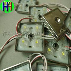 LED2835四灯铁壳带透镜打孔字模组