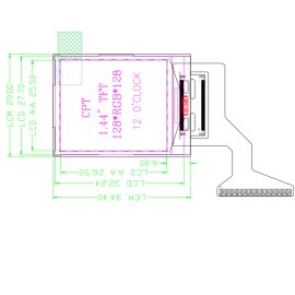 厂家直销1.44寸彩色液晶显示屏 7735S 1.44TFT