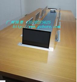 供应上海实木多媒体超薄显示器升降会议桌