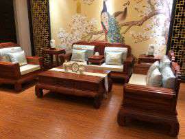 千百年红木 刺猬紫檀家具 古典清代福满堂沙发