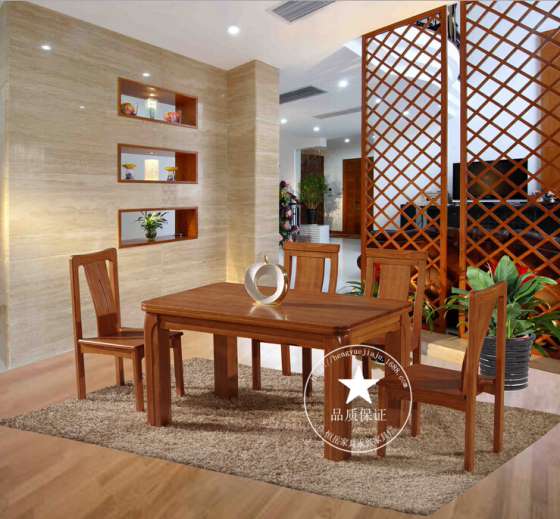 恒岳家具 厂家直销 美国红橡餐桌椅 长条桌子椅子 纯实木饭桌