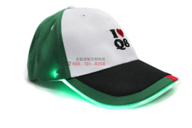 厂家定制光纤发光光纤发光棒球帽 带电池发光舞台帽厂家 纯棉可加印LOGO