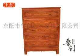 新款汉宫五斗柜定做全实木家具价格、东阳木雕图片、红木家具价格